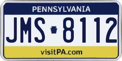 PA license plate JMS8112