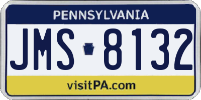 PA license plate JMS8132