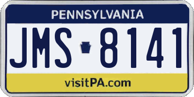 PA license plate JMS8141