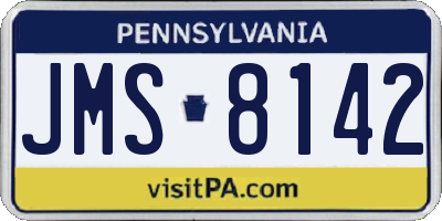 PA license plate JMS8142