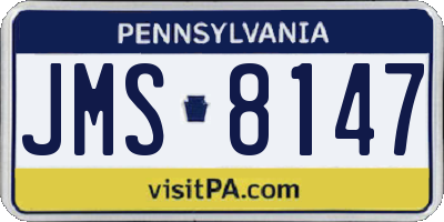 PA license plate JMS8147