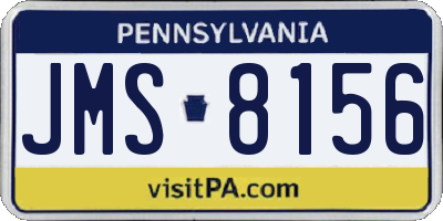 PA license plate JMS8156