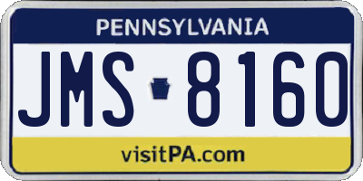 PA license plate JMS8160