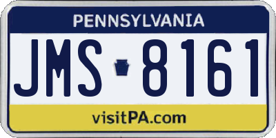 PA license plate JMS8161