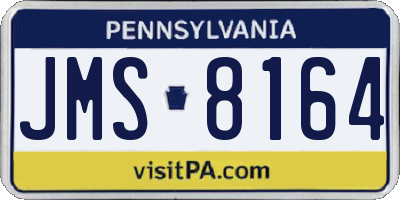 PA license plate JMS8164