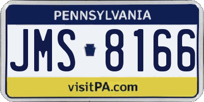 PA license plate JMS8166