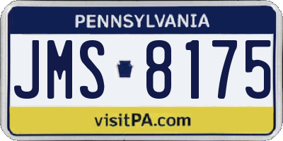 PA license plate JMS8175