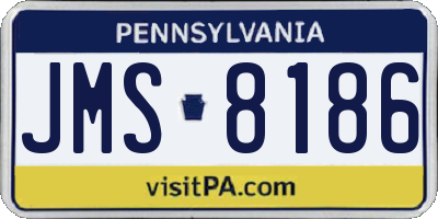 PA license plate JMS8186