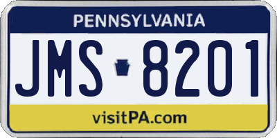 PA license plate JMS8201