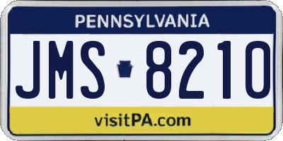 PA license plate JMS8210