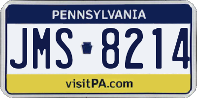 PA license plate JMS8214