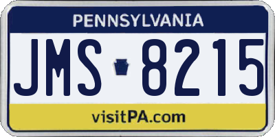 PA license plate JMS8215