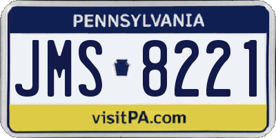 PA license plate JMS8221