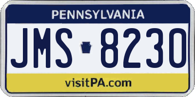 PA license plate JMS8230