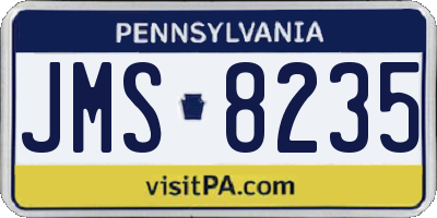 PA license plate JMS8235