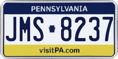 PA license plate JMS8237