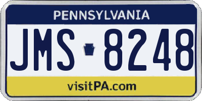 PA license plate JMS8248