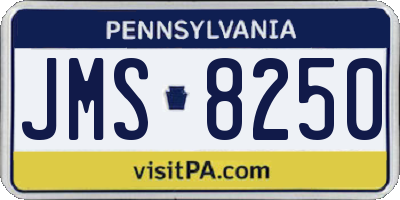 PA license plate JMS8250