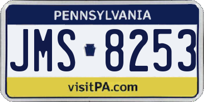 PA license plate JMS8253