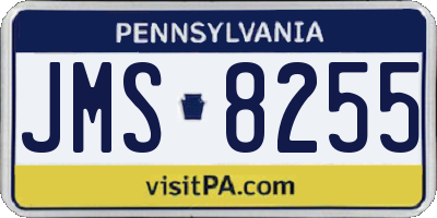 PA license plate JMS8255