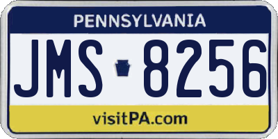 PA license plate JMS8256