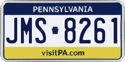 PA license plate JMS8261