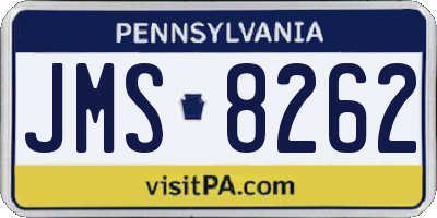 PA license plate JMS8262