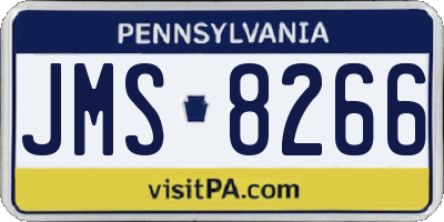 PA license plate JMS8266