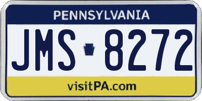 PA license plate JMS8272