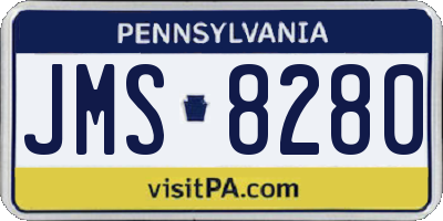 PA license plate JMS8280