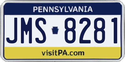 PA license plate JMS8281