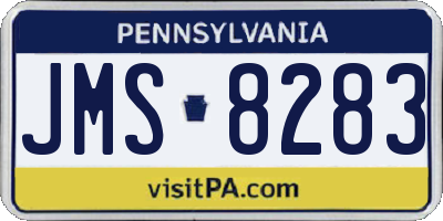 PA license plate JMS8283