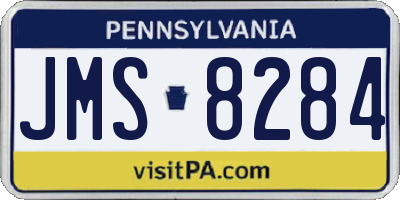 PA license plate JMS8284