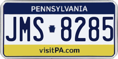 PA license plate JMS8285