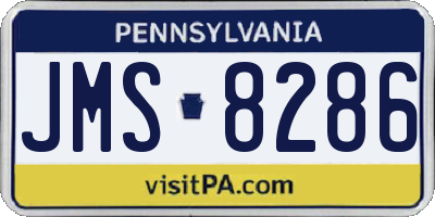 PA license plate JMS8286