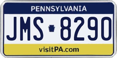 PA license plate JMS8290