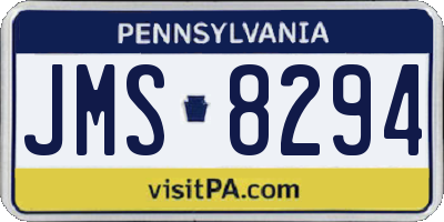 PA license plate JMS8294