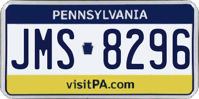 PA license plate JMS8296