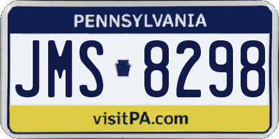 PA license plate JMS8298