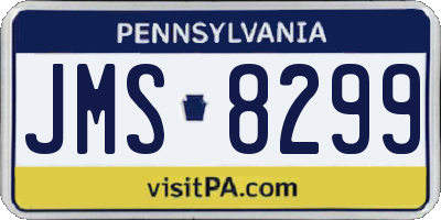 PA license plate JMS8299