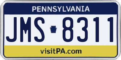 PA license plate JMS8311
