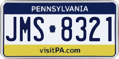 PA license plate JMS8321