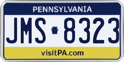 PA license plate JMS8323