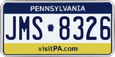 PA license plate JMS8326