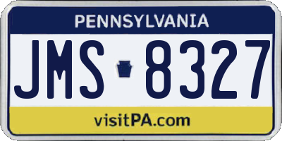 PA license plate JMS8327