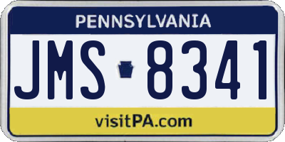 PA license plate JMS8341