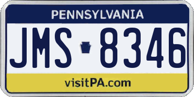 PA license plate JMS8346