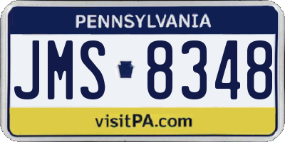 PA license plate JMS8348