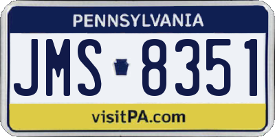 PA license plate JMS8351