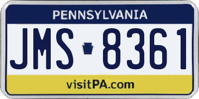 PA license plate JMS8361